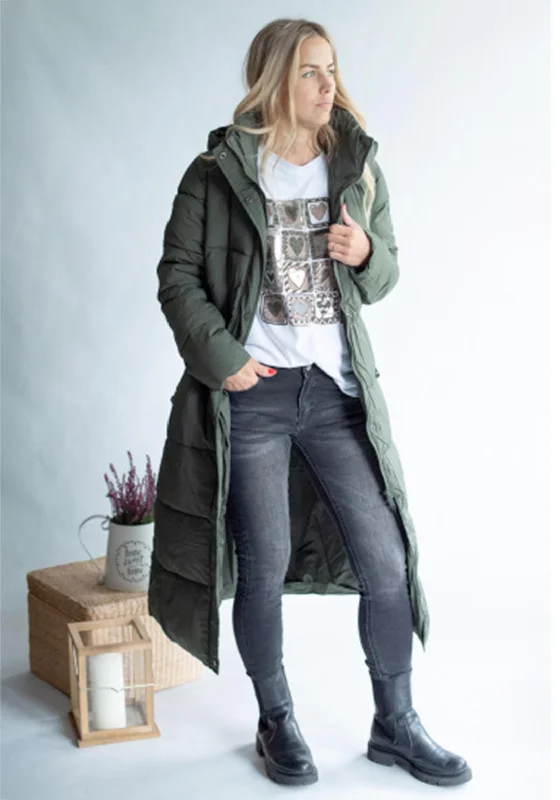 Instant Discount Seventy1 Long Puffer Coat, Khaki
