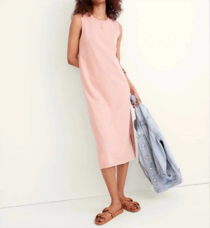Online Specials T Shirt Tank Midi Dress In Antique Coral