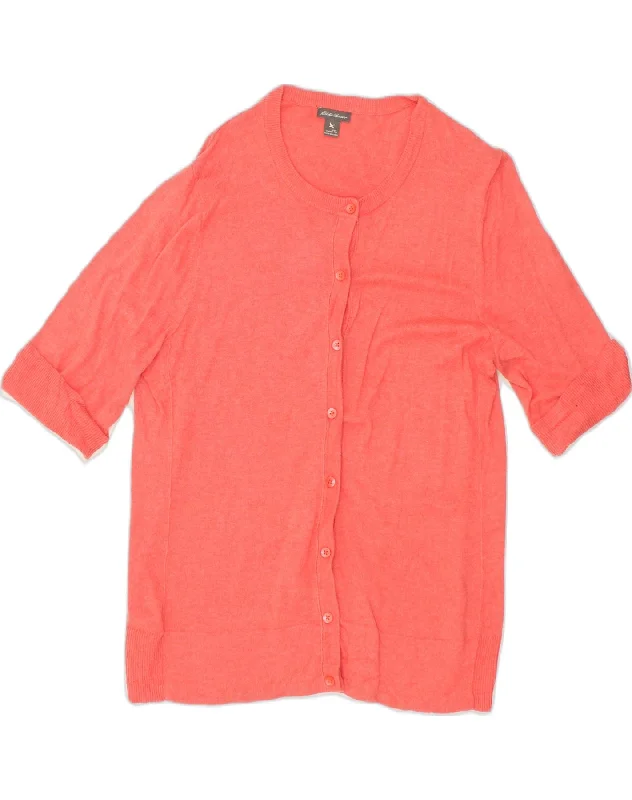 Epic Deals EDDIE BAUER Womens Longline Short Sleeve Cardigan Sweater UK 18 XL Pink