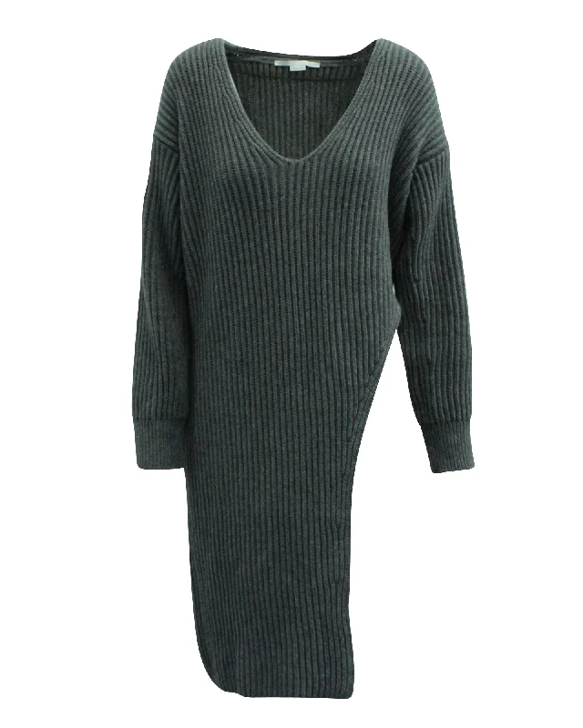 New Markdowns Stella McCartney Side Slit Sweater in Grey Cashmere