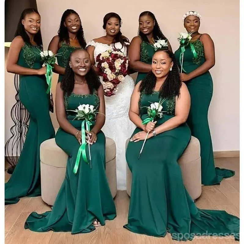 Seasonal Clearance Green Spaghetti Straps Mermaid Cheap Long Bridesmaid Dresses Online,WG1667 Seasonal Clearance Green Spaghetti Straps Mermaid Cheap Long Bridesmaid Dresses Online,WG1667