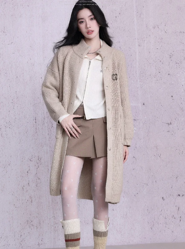 Stock Clearance Oversized Ribbed Knit Cardigan Coat - Long Button-Down Sweater in Beige and Black Stock Clearance Oversized Ribbed Knit Cardigan Coat - Long Button-Down Sweater in Beige and Black