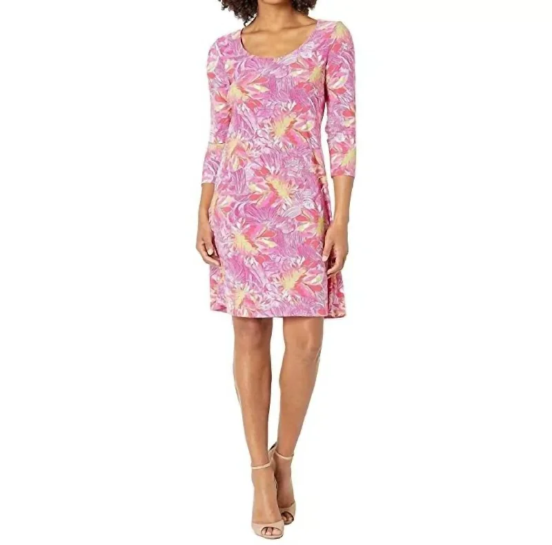 Shop and Save Erin Printed Mini Dress In Pink Palms