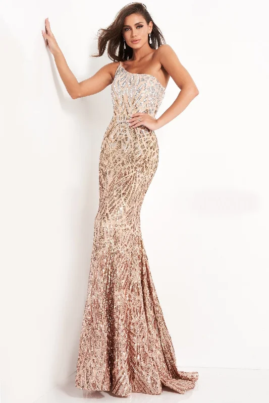 Extra Savings Jovani 06469 Long Fitted Sequin One Shoulder Mermaid Prom Dress