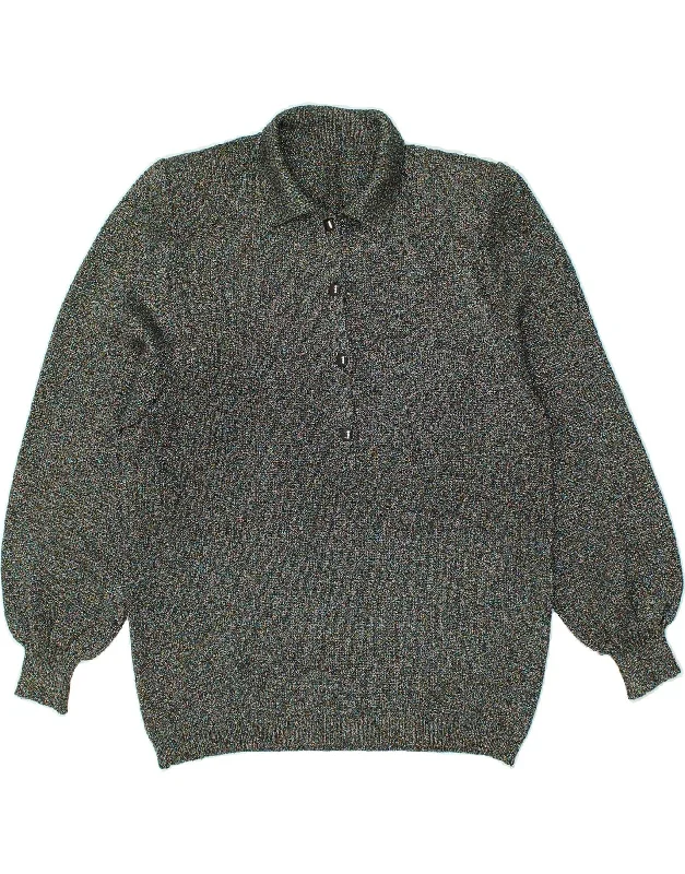 Limited Time Offer VINTAGE Womens Polo Neck Jumper Sweater UK 14 Medium Grey