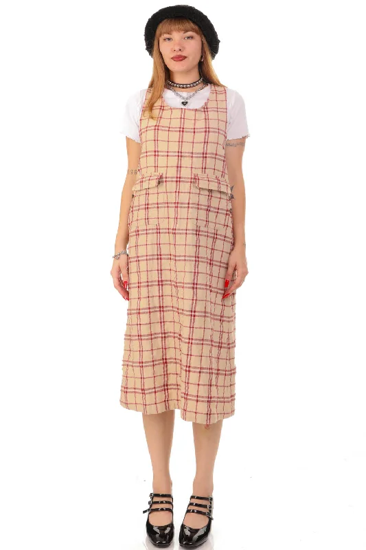 Amazing Deals Vintage Y2K Plaid Tank Overall Dress - S/M/L