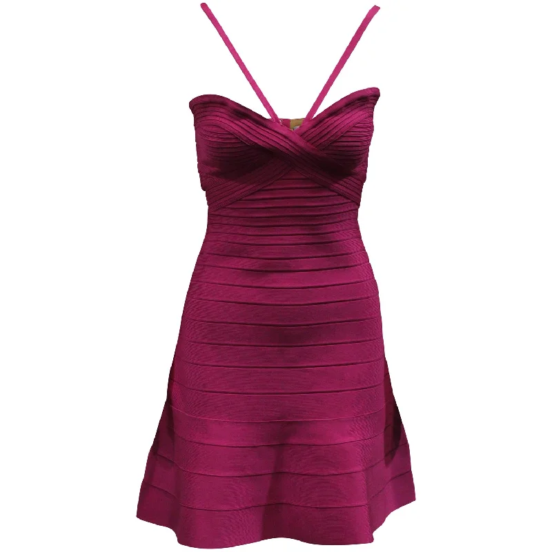 Seasonal Clearance Hervé Leger Alissa Mini Dress in Pink Rayon