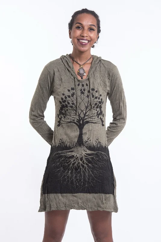 Major Savings Sure Design Women's Tree Of Life Hoodie Dress Green