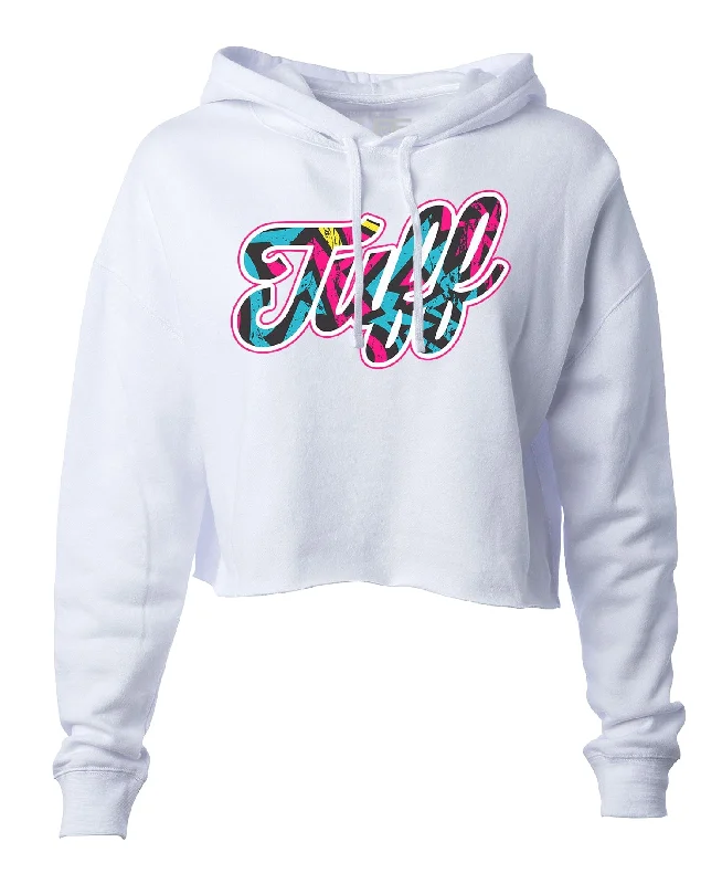Clearance Sale TUFF Script Graffiti Hooded Cropped Fleece