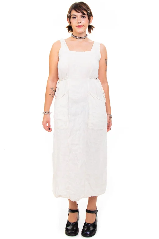 Low Prices Vintage Y2K Linen Tie Pocket Dress - OSFM
