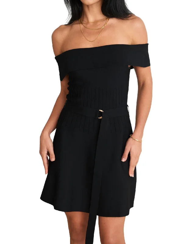 Reduced Prices Amaya Mini Knit Dress In Black