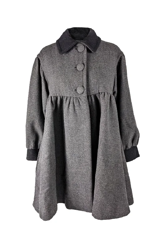 Best Bargains Vintage Grey Wool Oversized Swing Coat, 1990s