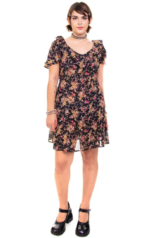 Midnight Madness Vintage 90's Doll Parts Floral Dress - M/L