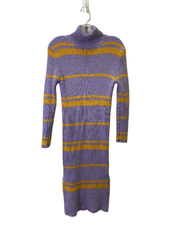 Today’s Deal Dress Sweater By Moon River In Purple & Yellow, Size: M