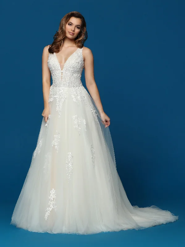 Midnight Madness Davinci Bridal 50650 Long A Line Tulle Wedding Dress Sheer Lace Open Back Gown Midnight Madness Davinci Bridal 50650 Long A Line Tulle Wedding Dress Sheer Lace Open Back Gown
