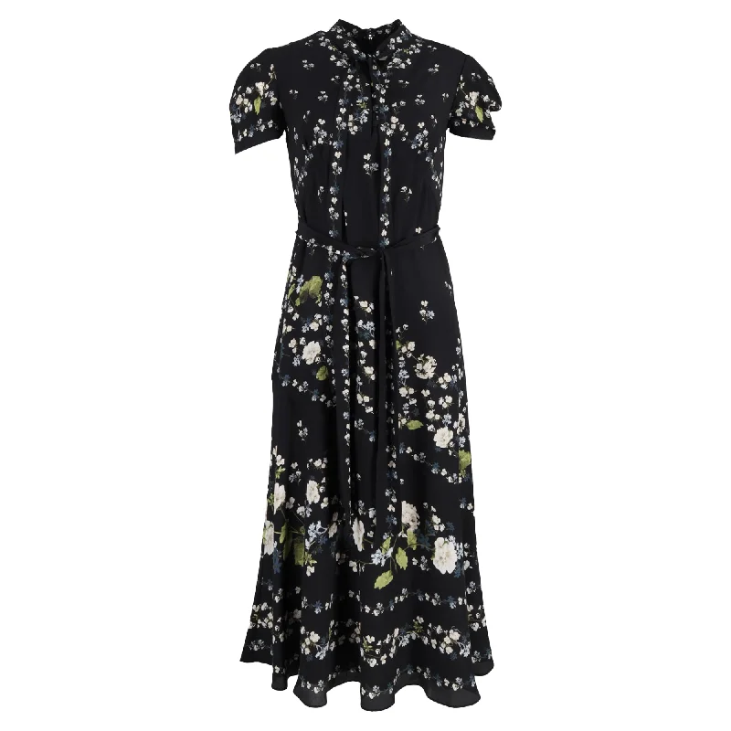 Unbeatable Prices Erdem Midi Dress In Floral Print Silk