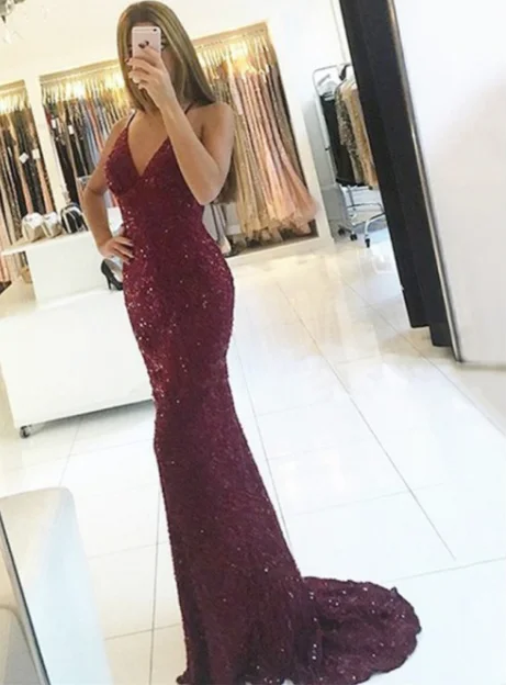 Limited Availability shining sparkle burgundy backless v-neck evening dress, PD02505 Limited Availability shining sparkle burgundy backless v-neck evening dress, PD02505