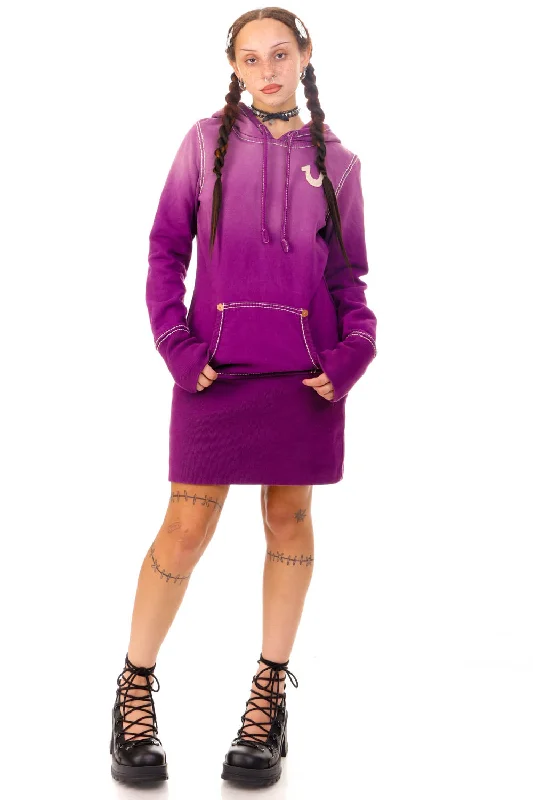 One-DAY Sale Vintage Y2K True Religion Purple Ombre Hooded Dress - S/M