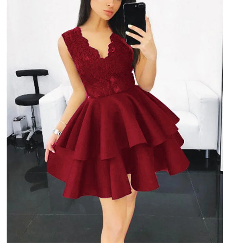 Savings Spectacular V neck Lace Lovely Short Girls Homecoming Dress 2018 Graduation Semi Formal Cocktail Party Dress SP347 Savings Spectacular V neck Lace Lovely Short Girls Homecoming Dress 2018 Graduation Semi Formal Cocktail Party Dress SP347