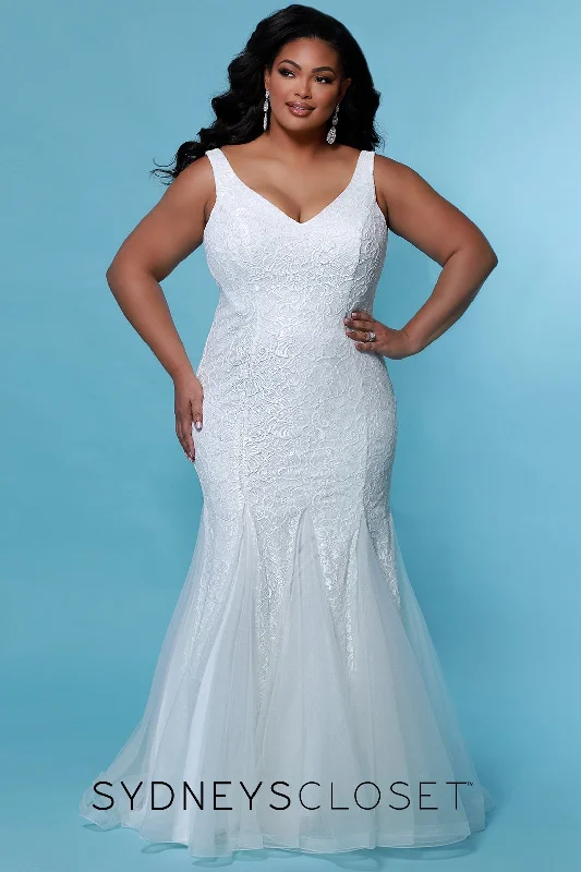Deal Alert Sydney's Closet SC5258 Size 16 Ivory Wedding Dress Plus Sized Fitted Lace Mermaid Bridal Gown Deal Alert Sydney's Closet SC5258 Size 16 Ivory Wedding Dress Plus Sized Fitted Lace Mermaid Bridal Gown