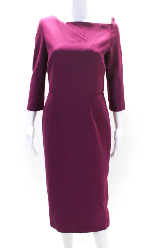 Fantastic Deals Roland Mouret for Neiman Marcus Womens Darted Zipped Sheath Dress Pink