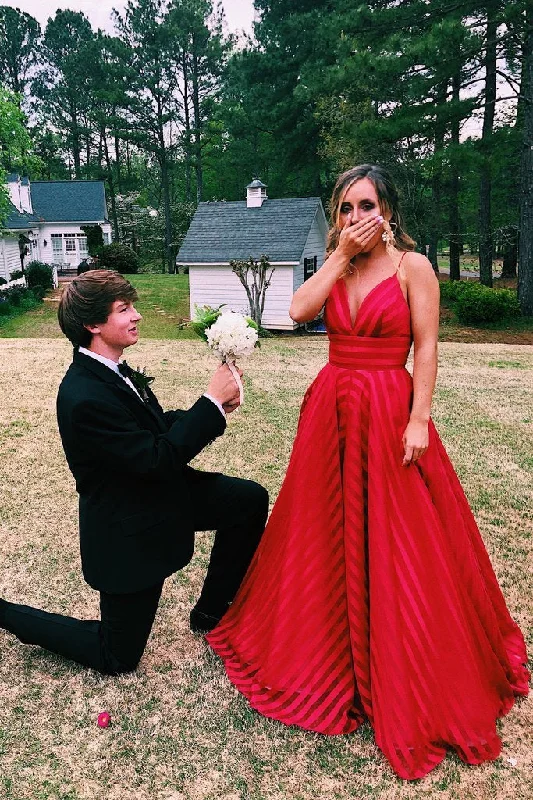 Special Savings A Line Red Long Sleeve Ruffles V Neck Evening Dresses Sleeveless Prom Dresses,BS017 Special Savings A Line Red Long Sleeve Ruffles V Neck Evening Dresses Sleeveless Prom Dresses,BS017