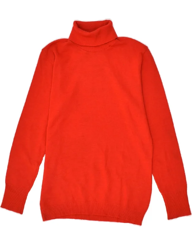 Extra Discounts VINTAGE Womens Roll Neck Jumper Sweater US 4 Small Red Acrylic
