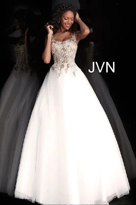 The Best Prices Jovani JVN 67127 Size 8 Off White Sheer Embellished Corset Ballgown Dress The Best Prices Jovani JVN 67127 Size 8 Off White Sheer Embellished Corset Ballgown Dress