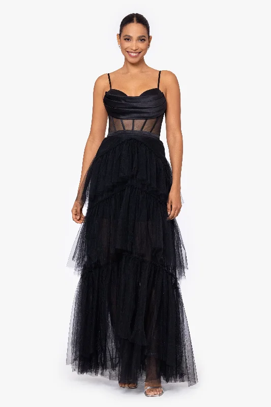 Seasonal Sale "Jenny" Long Tulle Layer Spaghetti Strap Ballgown