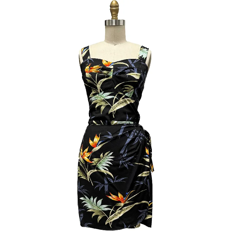 While Supplies Last Bamboo Paradise Black Sarong Dress
