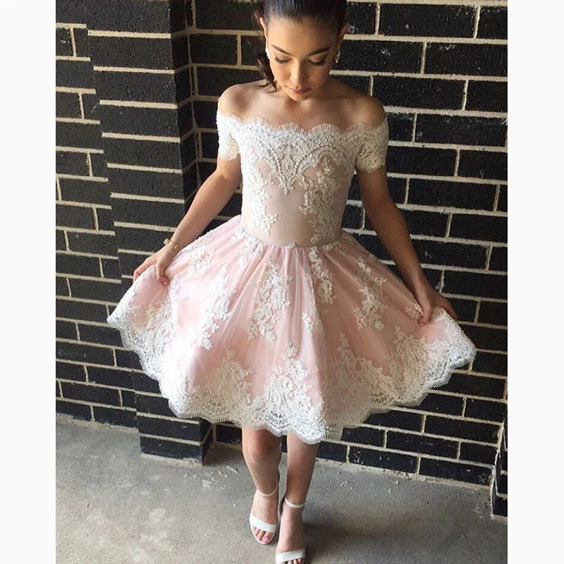 Deal Explosion Blush Pink/Ivory Short Prom Dress with Lace Homecoming Junior Graduation Gown 2020 Deal Explosion Blush Pink/Ivory Short Prom Dress with Lace Homecoming Junior Graduation Gown 2020