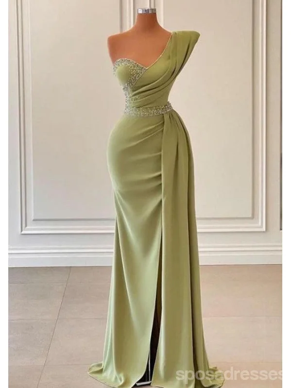 Best Bargains Sexy Green Mermaid One Shoulder Long Prom Dresses Online,13028