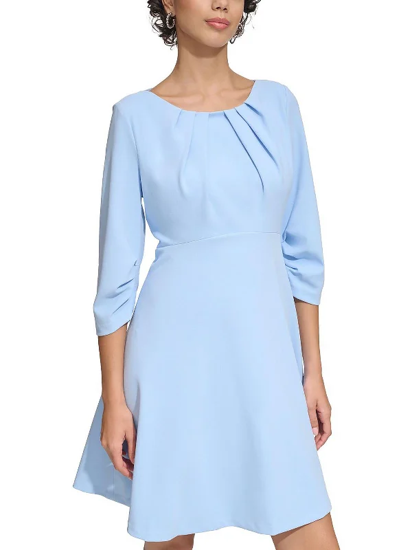 Savings Galore Womens Pleated Above Knee Shift Dress
