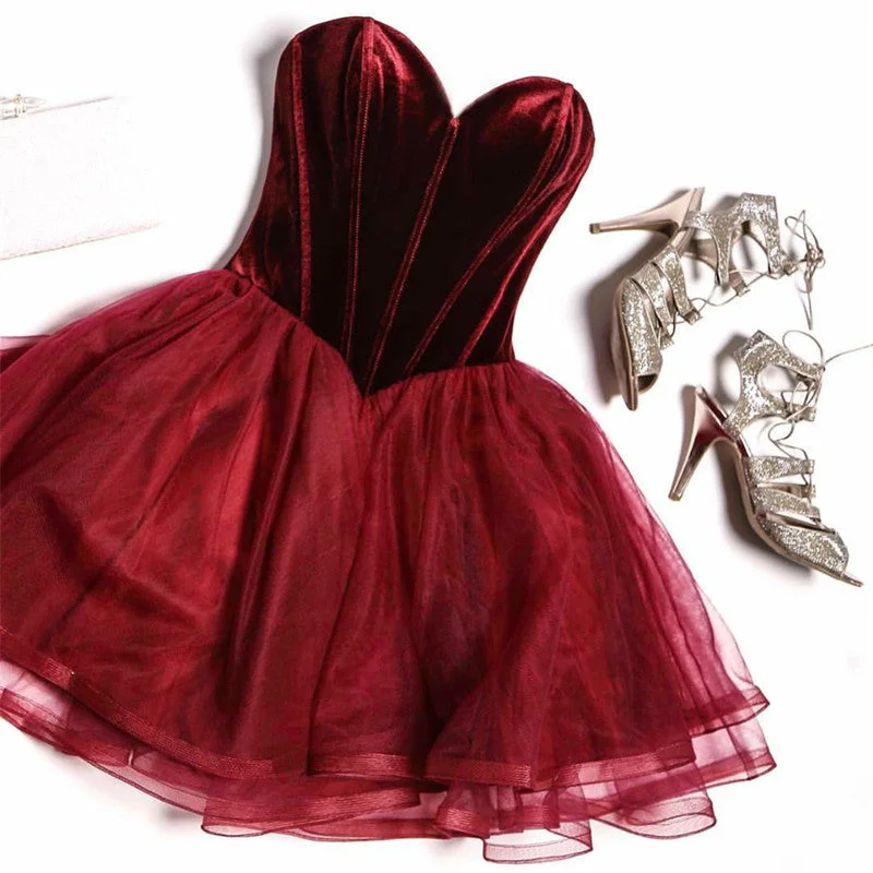 Deal Mania Corset Sweetheart Burgundy Short Velvet Cocktail dress Junior Party Gown Homecoming Dress 2020 Deal Mania Corset Sweetheart Burgundy Short Velvet Cocktail dress Junior Party Gown Homecoming Dress 2020