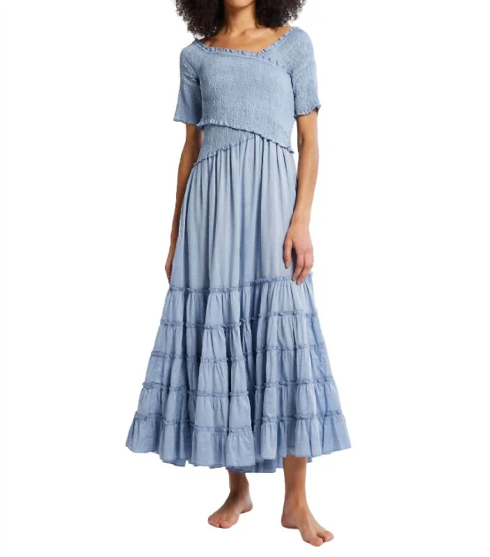 Limited Time Offer Celia Midi Dress In Chambray