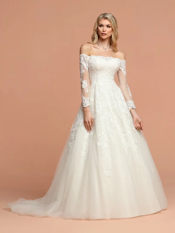 Bargain Prices Davinci Bridal 50577 Lace Tulle Ballgown Wedding Dress Lace Sleeves Off the Shoulder Bargain Prices Davinci Bridal 50577 Lace Tulle Ballgown Wedding Dress Lace Sleeves Off the Shoulder