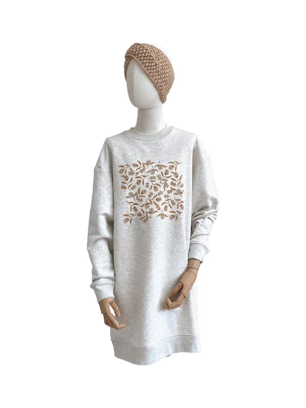 Savings Galore Daljši pulover / bell flowers - creamy grey