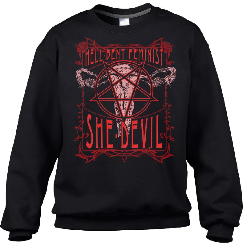 Best Bargains Unisex Hell-Bent Feminist She-Devil Sweatshirt