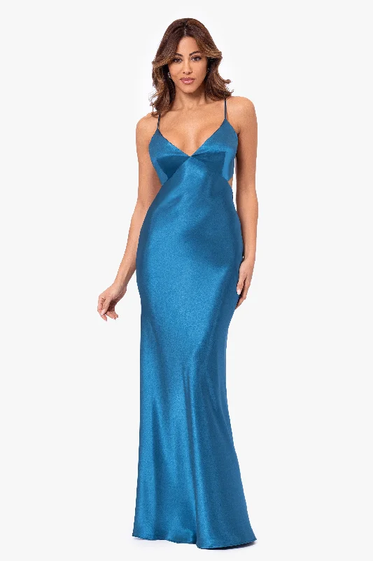 Savings Galore "Grace" Long Spaghetti Strap Tieback Dress