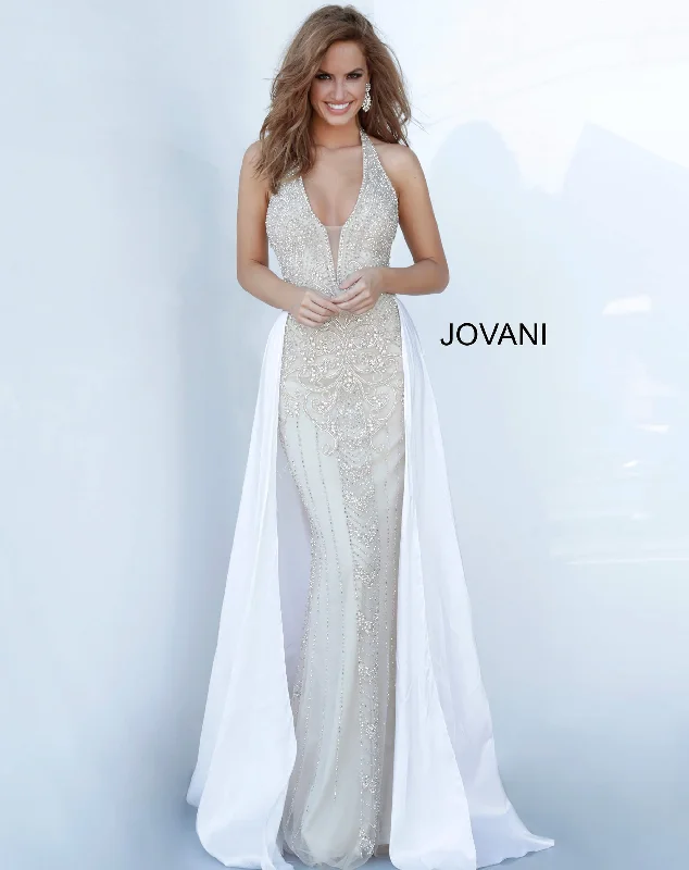 Mega Sale Jovani Couture 3698 Long Prom Dress Pageant Gown Overskirt Plunging V Neck Mega Sale Jovani Couture 3698 Long Prom Dress Pageant Gown Overskirt Plunging V Neck