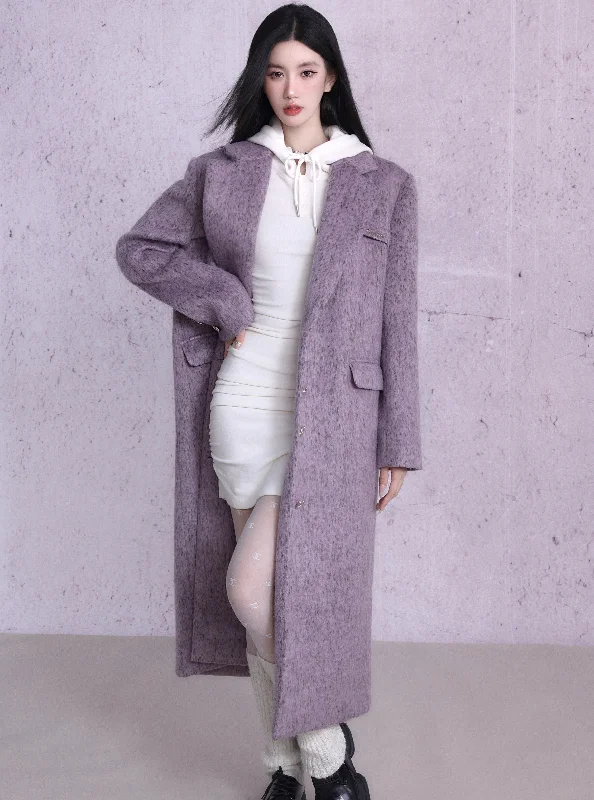 Limited Quantity Lavender Wool Blend Long Coat