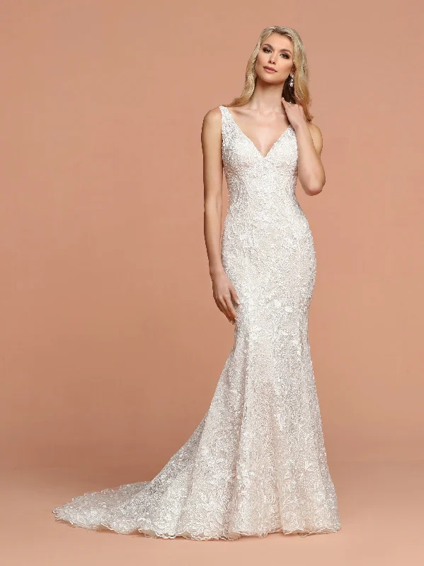 Buy Now Davinci Bridal 50582 Embellished Lace Fitted Mermaid Wedding Dress V Neck Open Back Buy Now Davinci Bridal 50582 Embellished Lace Fitted Mermaid Wedding Dress V Neck Open Back