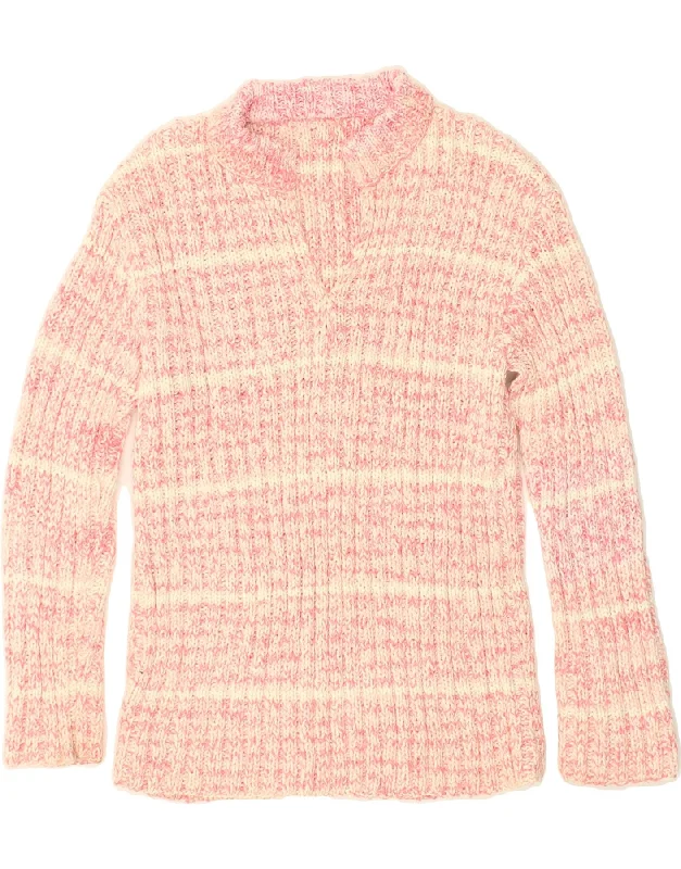 Early Access VINTAGE Womens Crew Neck Jumper Sweater UK 16 Large Pink Flecked