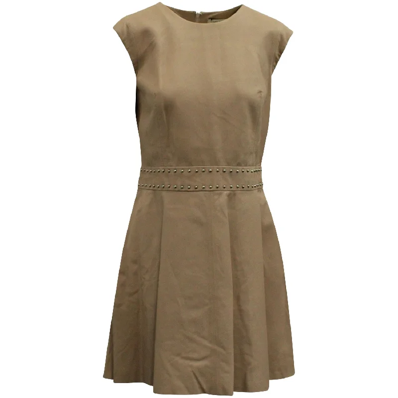 Buy Now Yves Solomon Fit and Flare Dress in Pink Leather