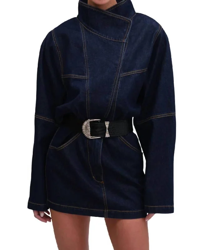Weekend Flash Sale Maddix Dress In Dark Wash Blue