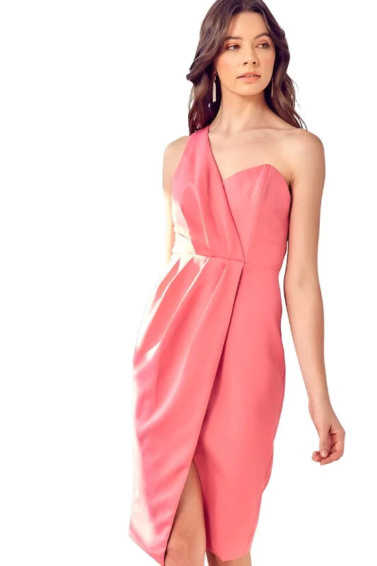 Value Deals One Shoulder Overlap Dress