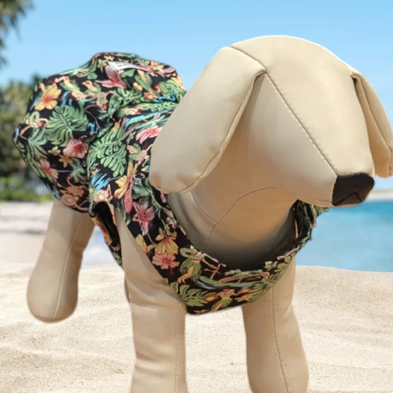 Massive Deals Hula Charm: Black Hula Girl & Palm Tree Dog Dress