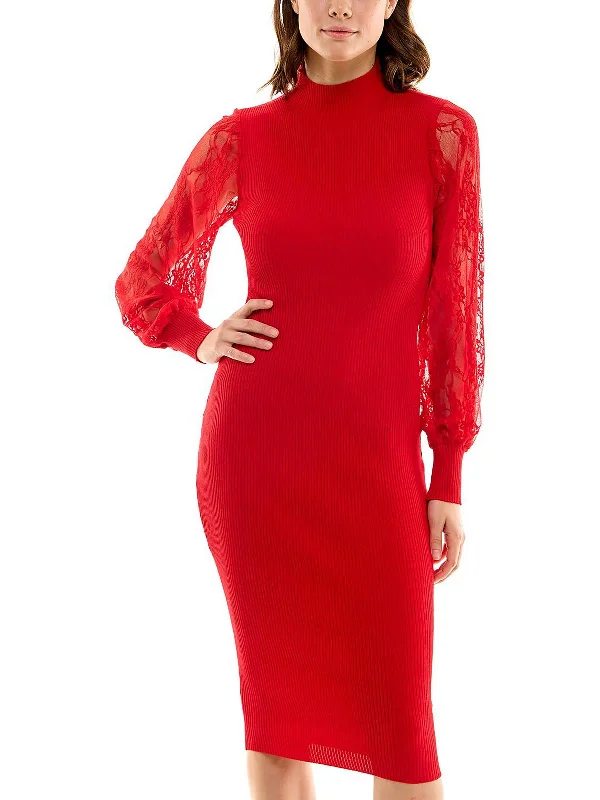 Major Savings Womens Lace Knee Length Sweaterdress