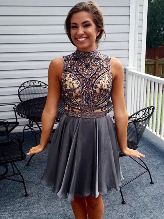 Shop and Save Siaoryne SP002 Beaded Bodice High neck Homecoming Dresses with Back Keyhole 2018 Shop and Save Siaoryne SP002 Beaded Bodice High neck Homecoming Dresses with Back Keyhole 2018