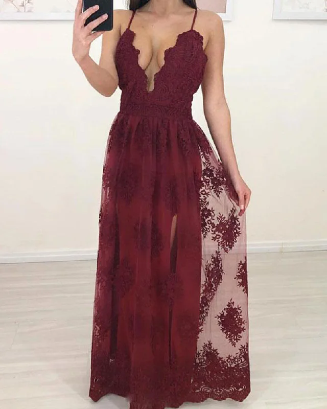 Price Smash Burgundy Lace Prom Dress Women Long Party Dresses With Straps 2019 PL447 Price Smash Burgundy Lace Prom Dress Women Long Party Dresses With Straps 2019 PL447